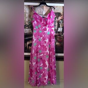 The Limited Pink and Green Floral Maxi Skirt